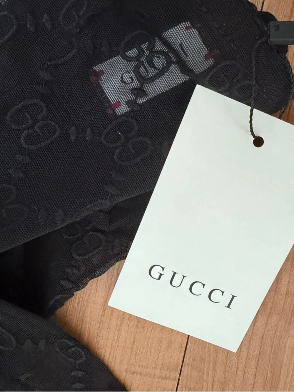 Luxury Embroidered GG Monogram Sheer Mesh Lace Gloves in Black ❗️last pair❗️